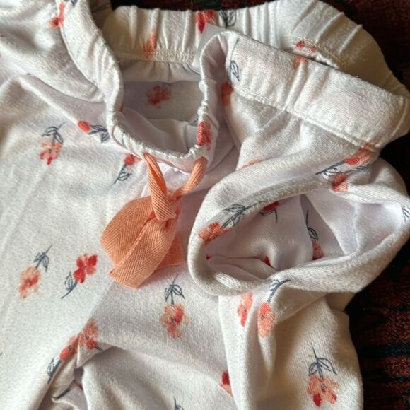 Ultra Soft Floral Drawstring Cropped Flare Lounge Pants Sleep Pajamas Medium - Picture 4 of 5